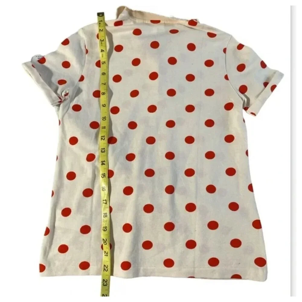 NIB Lacoste Girls Polka Dot Collared Short Sleeve Polo Shirt - Picture 10 of 11